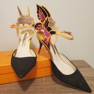 Sophia Webster suede butterfly heels